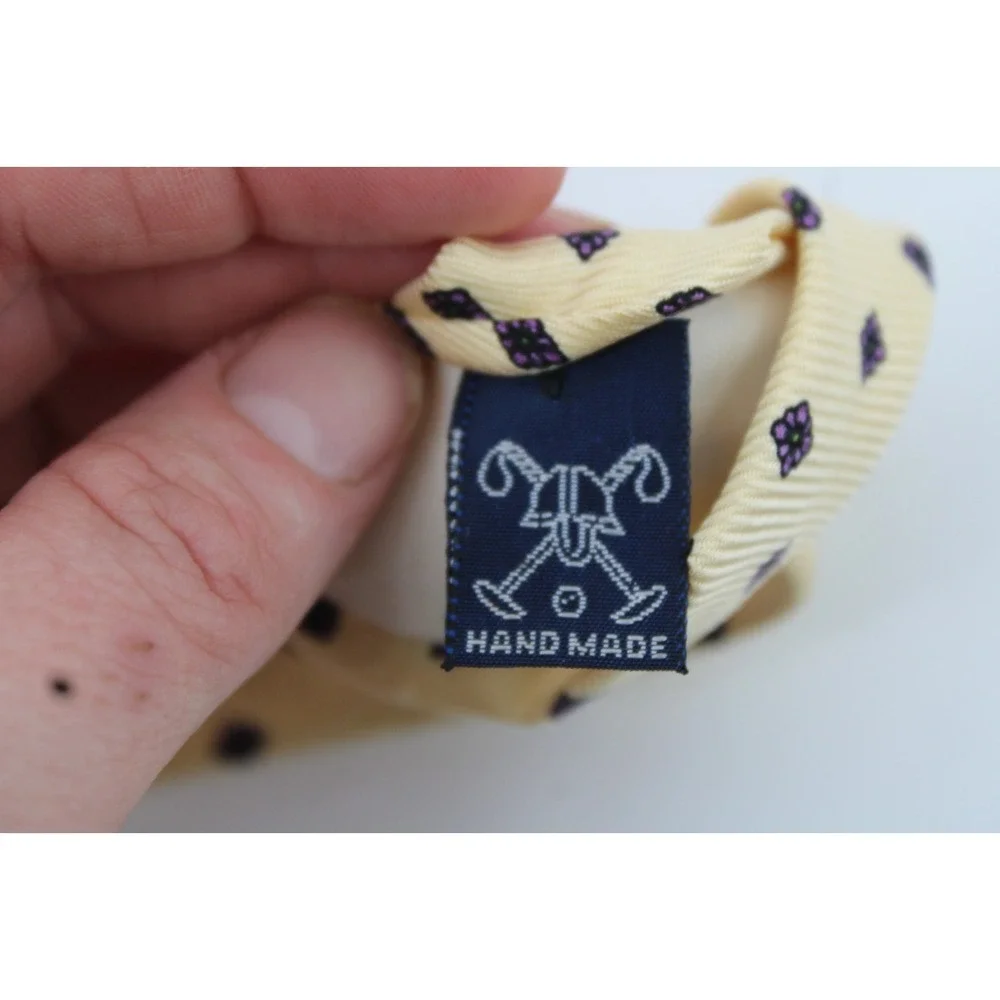 Polo Ralph Lauren Tie Yellow Floral Spring Easter Silk Necktie Italy Mens Formal